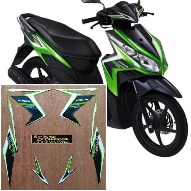 Striping original Honda Vario 110 techno hijau tahun 2011 2012