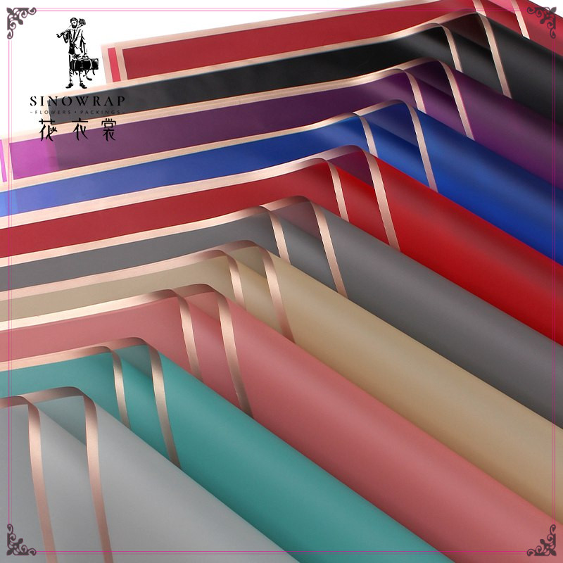 

(5 lembar) Kertas Buket Cellophane Frame Gold list Gold