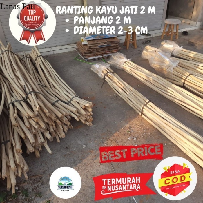 

Ranting Batang Kayu Jati Dekorasi Atap Kaca Panjang 110 cm XD2