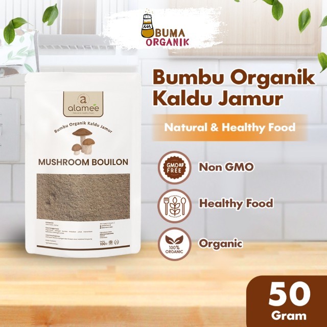 

ALAMEE Bumbu Kaldu Jamur Bubuk NON MSG Organik Praktis Mushroom Powder 50gr BUMA