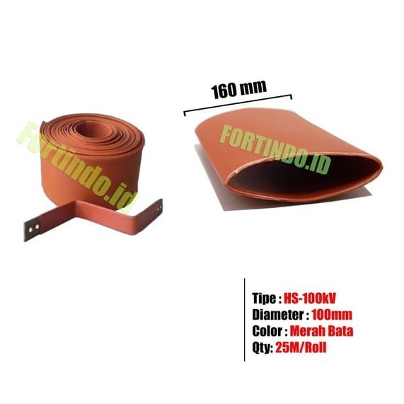 Heat Shrink Tubing 20kV Diameter 100mm HS-100KV Maroon Selang FORT