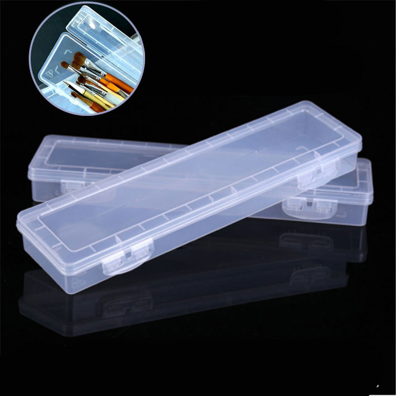 

1Pc Transparent Brush Painting Pencils Storage Box Watercolor Pen Container Drawing Tools Bin Sturdy Plastic Stationery Storage