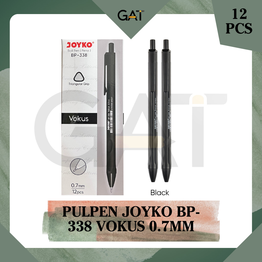 

PULPEN JOYKO BP-338 VOCUS | VOKUS TINTA HITAM 0.7MM PER BOX ISI 12 PCS