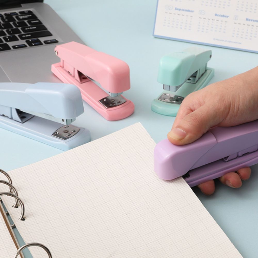 

Macaron Color Labor-Saving Stapler Multi-function Large Size Paper Stapling Machine Simple Portable Stationery