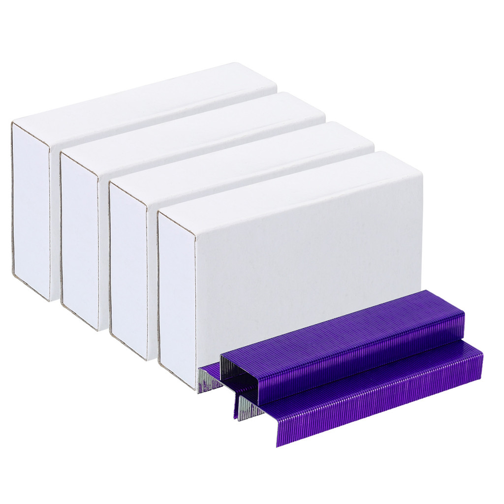 

4000Pcs/4Pack Metal Staples for Stapler 26/6 Standard 1/4 Inch Length Staples Jam Free Purple Office School Binding Supplies