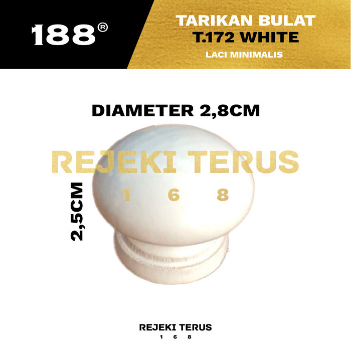 Tarikan 172 Handle Putih WHITE Laci Minimalis Bulat Knob Pintu Lemari
