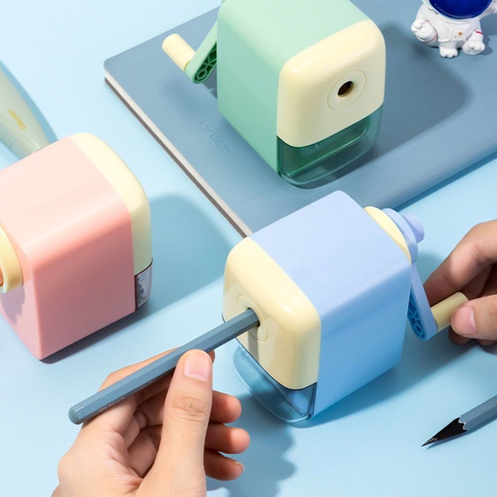 

Handheld Manual Pencil Sharpener Adjustable Gear Reusable Hand Crank Sharpeners Plastic Professional Rotary Pencil Sharpener