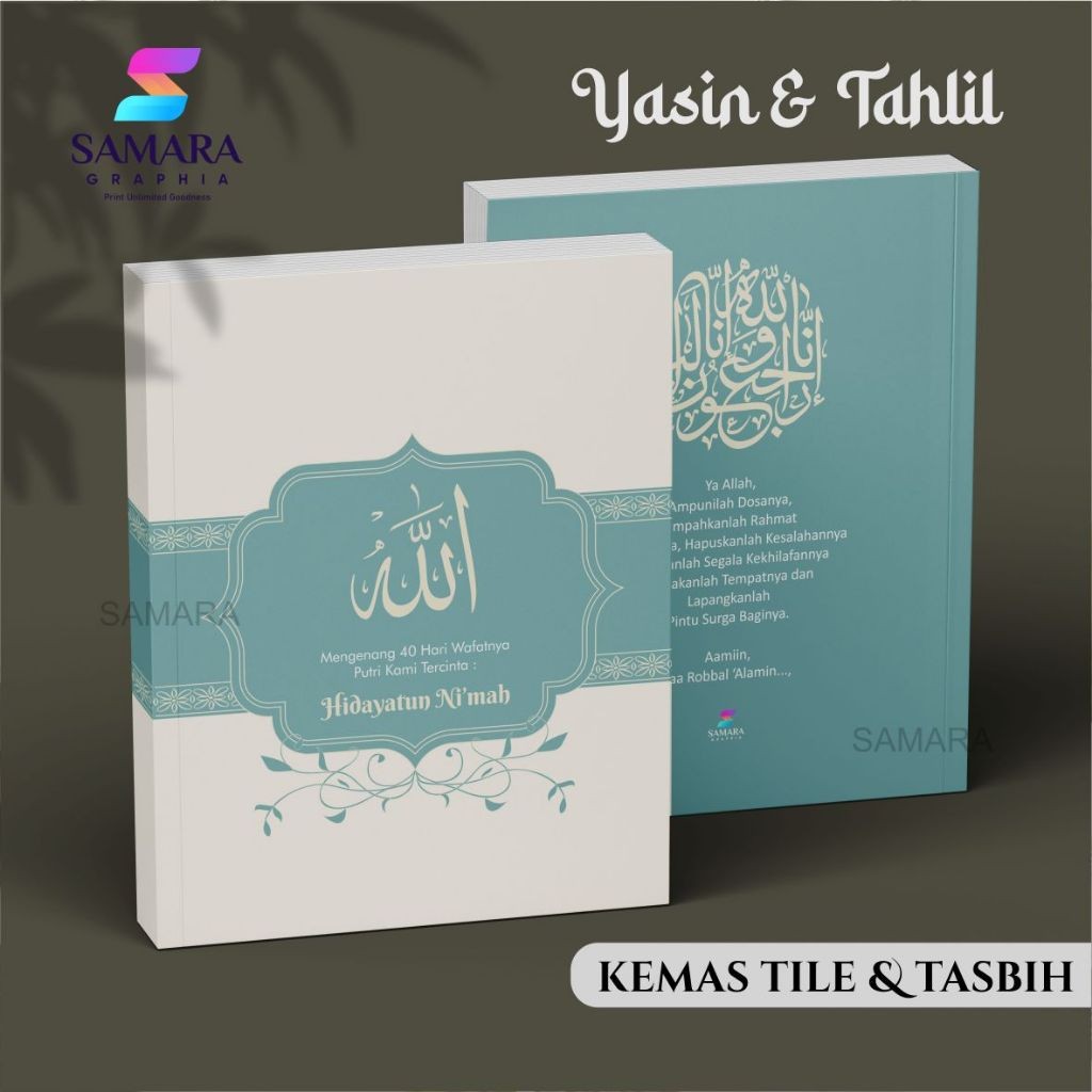Buku Yasin dan tahlil custom Souvenir tahlilan lengkap foto almarhum 40 hari 100 1000 hari POPPY 7