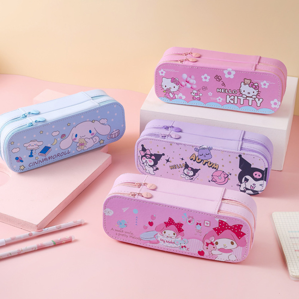 

【Dotding】 Lucu Lapisan Ganda Kapasitas Pensil Kapasitas Besar Kuromi Melody Kitty Cat Stationery Box Girls Siswa Siswa Persediaan H426