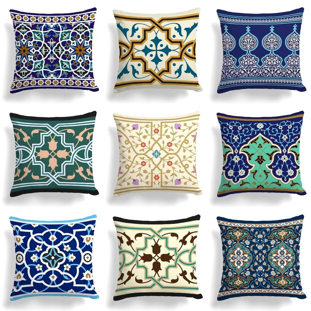 SARUNG Bantal Sofa Print Motif Turkish Munira Series Turkiye Turkey 40x40 cm Aesthetic Estetik