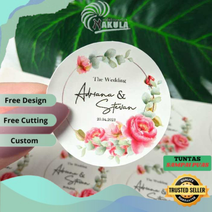 

NKL 2-4 Stiker Wedding Souvenir Sticker Custom Ucapan Nikah Label Murah