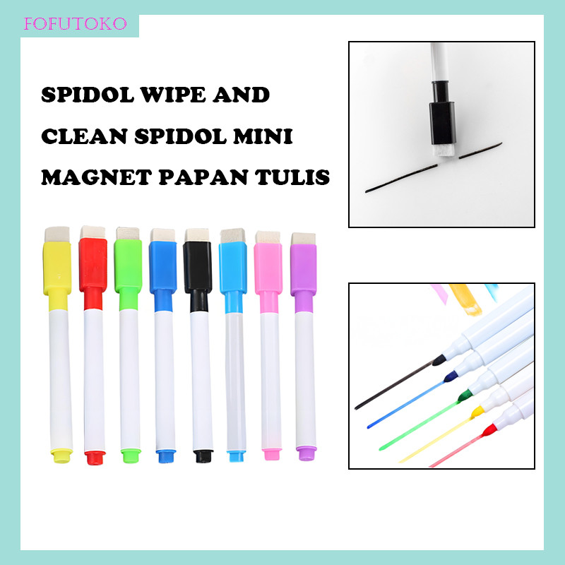 

Spidol Papan Tulis 2 IN 1 White Board Dengan Penghapus Sepidol Kecil Mini Warna / Spidol Warna Whiteboard Dengan Penghapus