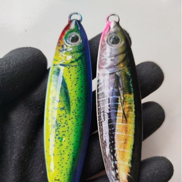 Metal jig 3D motif ikan asli full GID menyala terang 30 s/d 100 gram