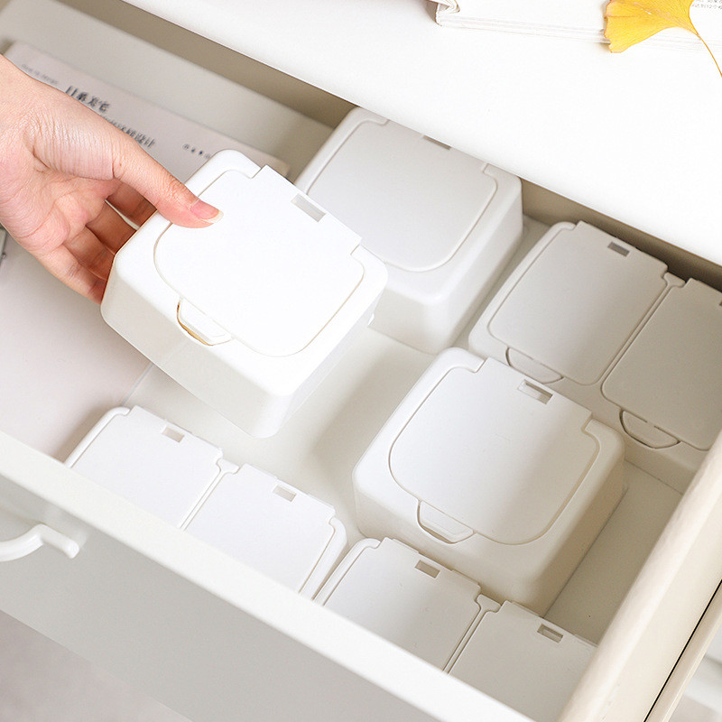 

White Storage Box Desktop Organizer Large Capacity Postcards Stickers Box Subpackage Holder