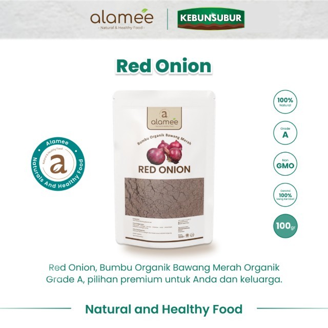 

ALAMEE Bawang Merah Bubuk Bumbu Dapur Instan Red Onion Powder Organik Masak Seasoning 100 Gram kebunsubur