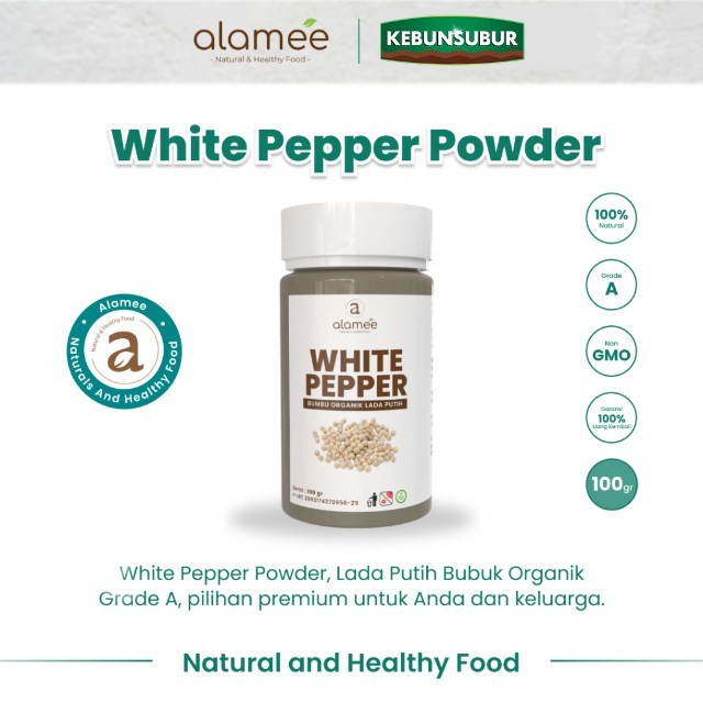 

ALAMEE Bubuk Lada Putih White Pepper Powder Merica Whitepepper Bumbu Dapur Instan Organik Tabur Kebunsubur kebunsubur Kebunsubur