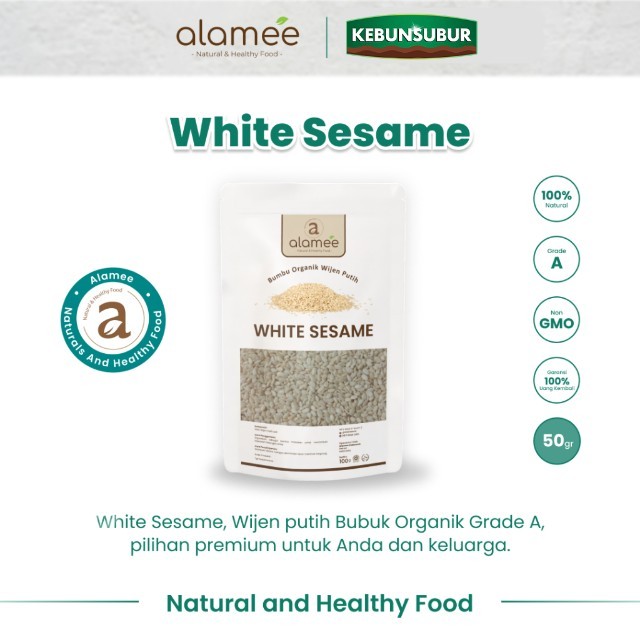 

ALAMEE Wijen Putih Sangrai White Sesame Seed Bumbu Dapur Organik Masak 50 Gram Kebunsubur
