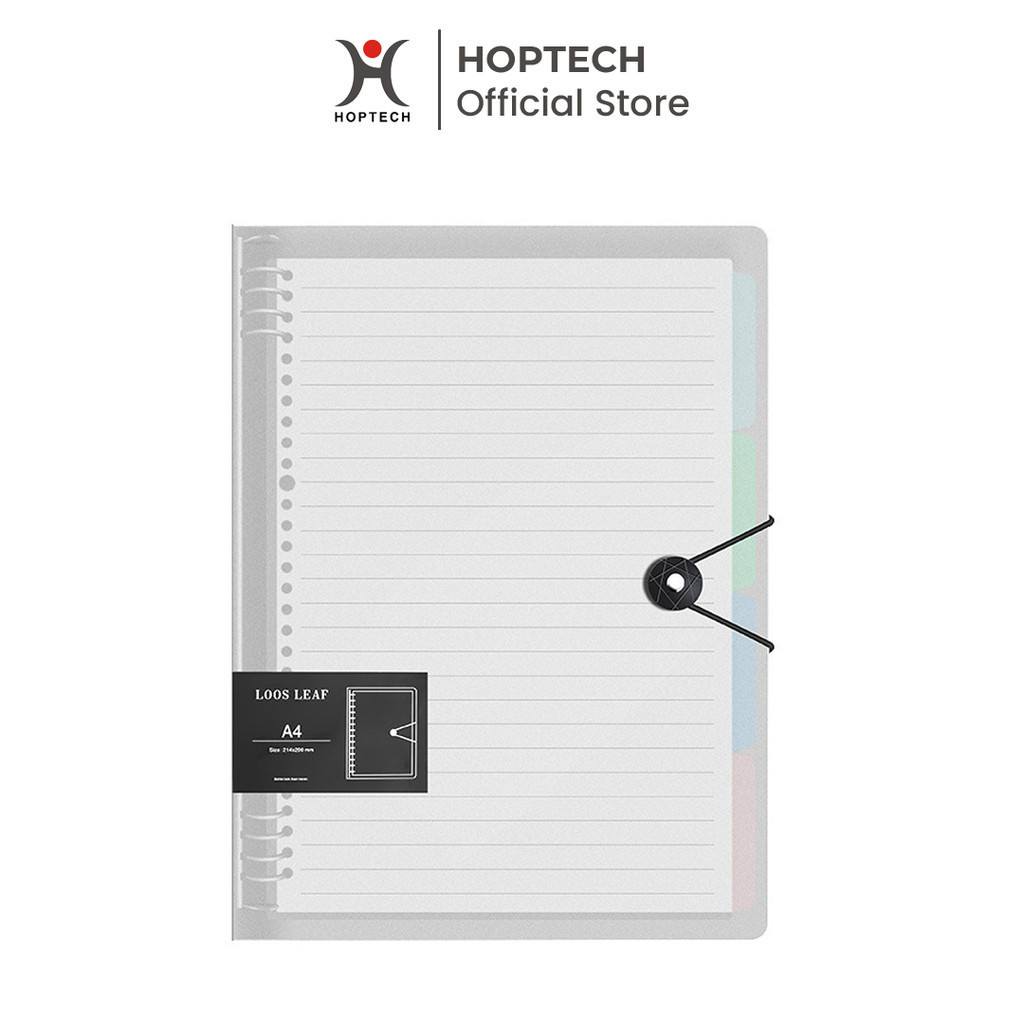 

[MS] - Binder Note A5/B5 Ring Transparan Loose-Leaf Notebook Strap Kunci HXX-3