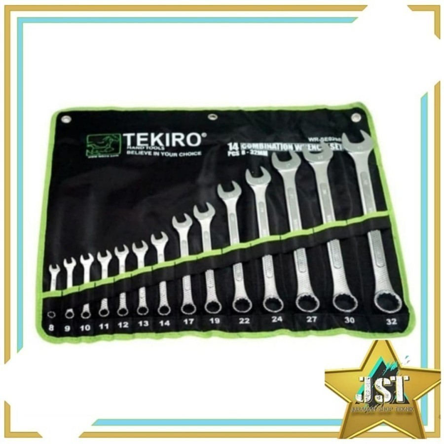 KUNCI RING PAS TEKIRO 8-32 MM 14 PCS / KUNCI RING PAS SET TEKIRO 8-32