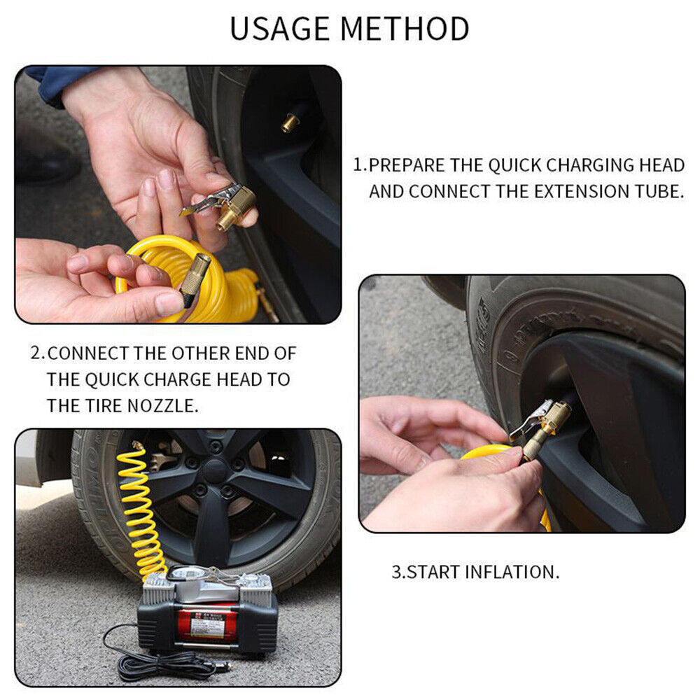 Adaptor inflator ban motor - Sambungan selang pompa ban - Nozzle selang angin ban - Valve connector 