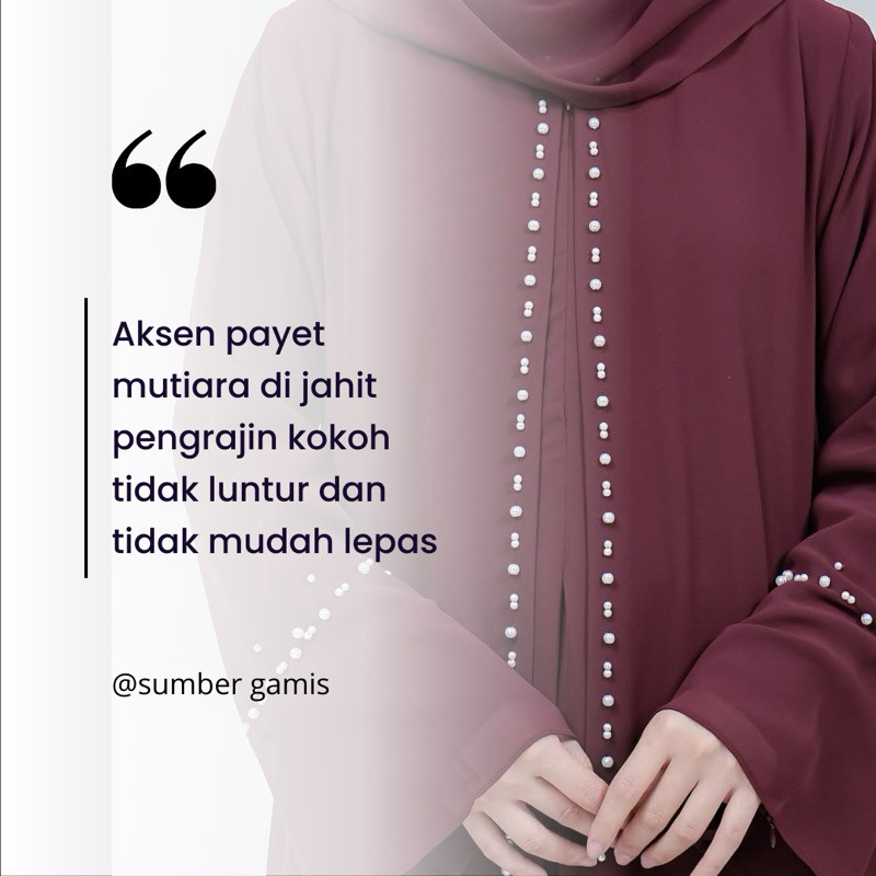model gamis lebaran 2025 kamila abaya hitam ceruti   payet mewah  pakaian idul fitri hijab pasmina P