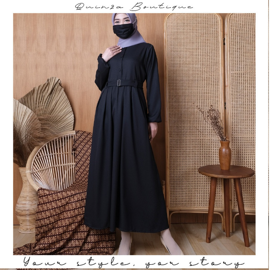 QUINZA BOUTIQUE - GAMIS MONA - gamis polos - gamis wanita - gamis - gamis muslim - gamis busui - dre