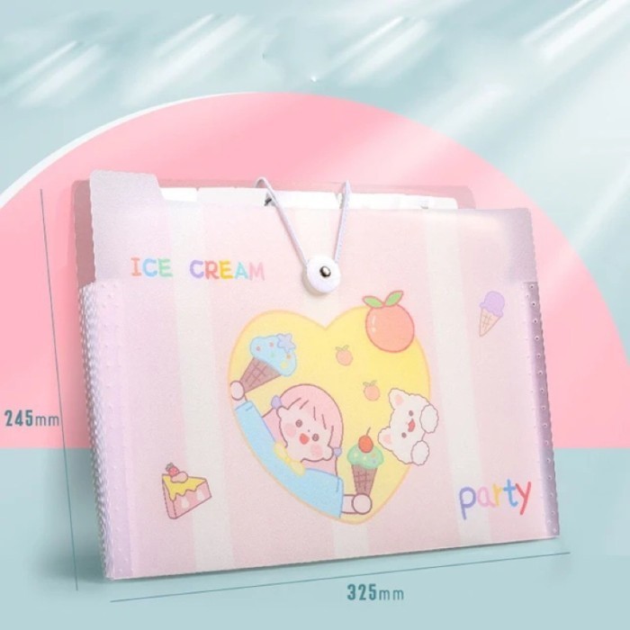 

cute multilayer folder document organizer map tempat dokumen a4 - Sweet bear, 8 layer