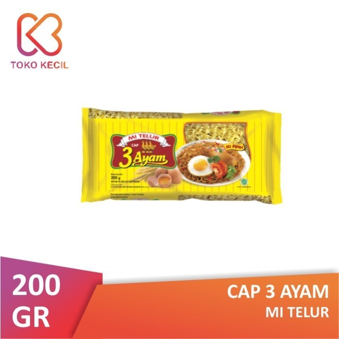 

Mie Telur Cap 3 Ayam 200gr