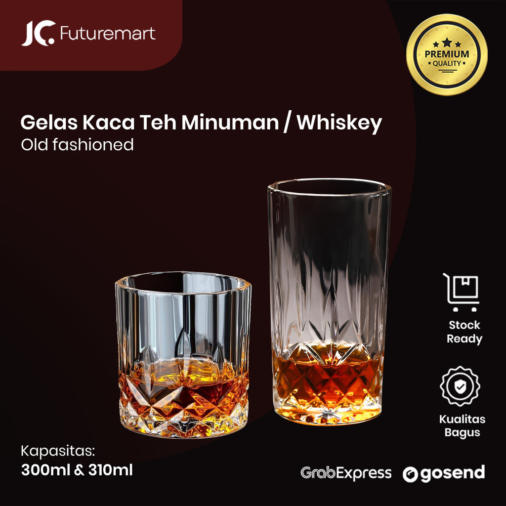 Gelas kaca teh kopi minuman whiskey old fashioned