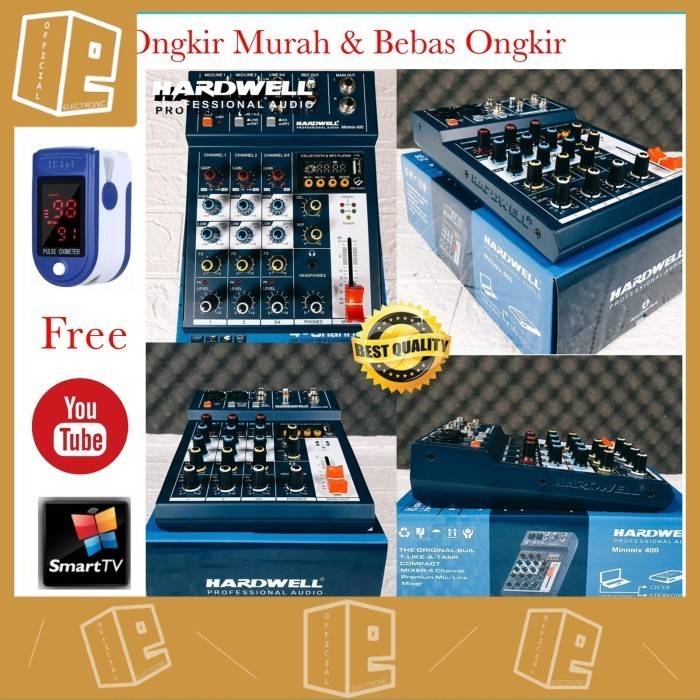 Mixer Audio Hardwell Original Minimix 400 Resmi 4 Channel Mini Mix