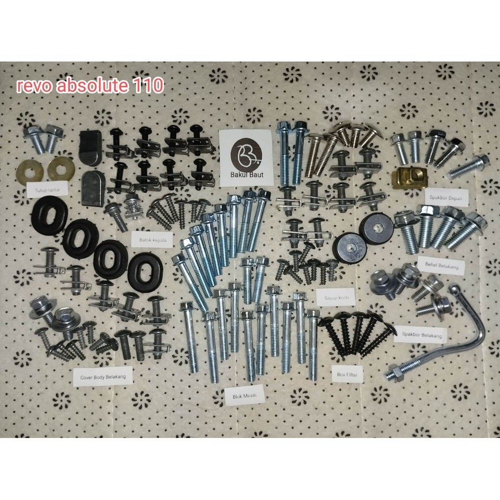 Baut Motor COD Baut Body Lengkap Fullset Honda Revo Absolute / Baud Body Lengkap Honda Revo 110