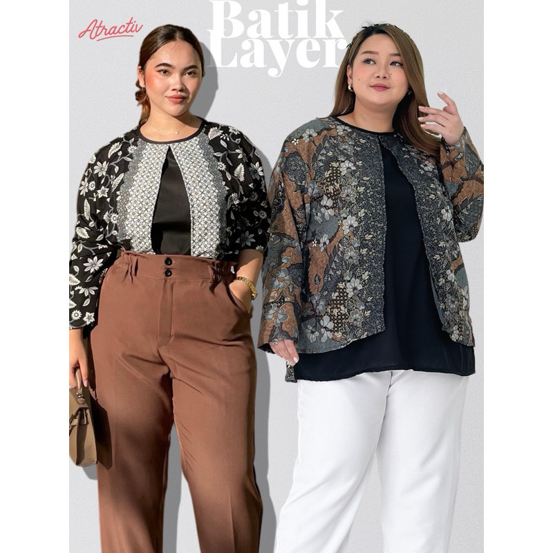ATRACTIV Blouse Batik Jumbo XXL 3XL 5XL 6XL 7XL Blouse Batik Modern Bigsize LD120 LD130 LD135 LD142 