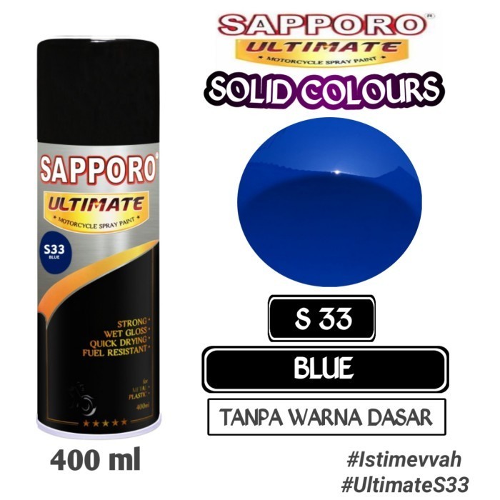 

SAPPORO ULTIMATE S33 BLUE 400ml Cat Semprot Pylok Pilok Pylox