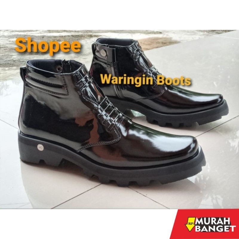 Sepatu pdh- Sepatu PDH RadiaL kilap Kulit Sapi PDH POLRI DISHUB Security