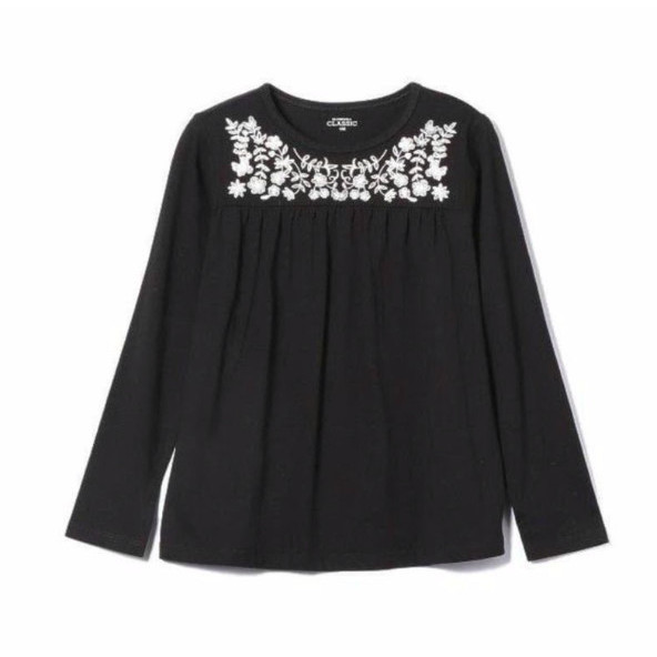 BAJU KAOS ELFINDOLL CLASSIC FLOWERS BLACK ANAK PEREMPUAN