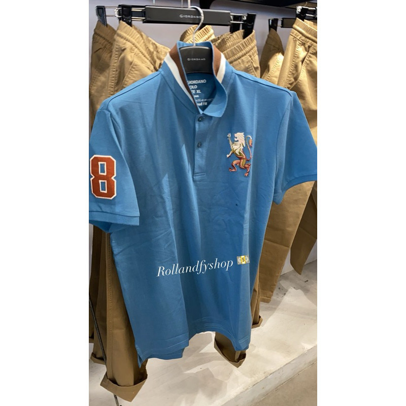 PROMO CUCI GUDANG!!! GIORDANO POLO LION 3D AEGEAN BLUE MEN'S ORIGINAL | GIORDANO POLO LION 3D PRIA O