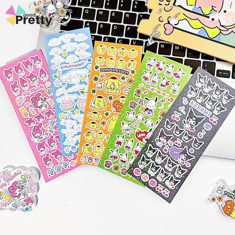 

Lucu Kuromi Melody Memes Stiker Sanrio Kartun Phone Case Dekoratif Stiker
