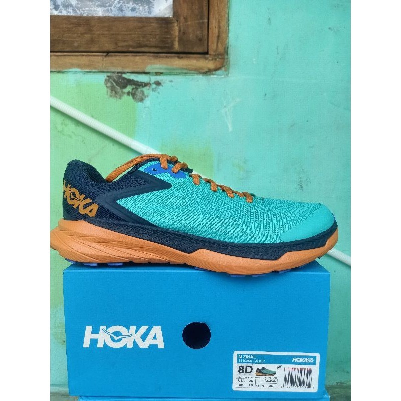 Hoka One One Zinal Mens Running Trail - Atlantis / Outer Space