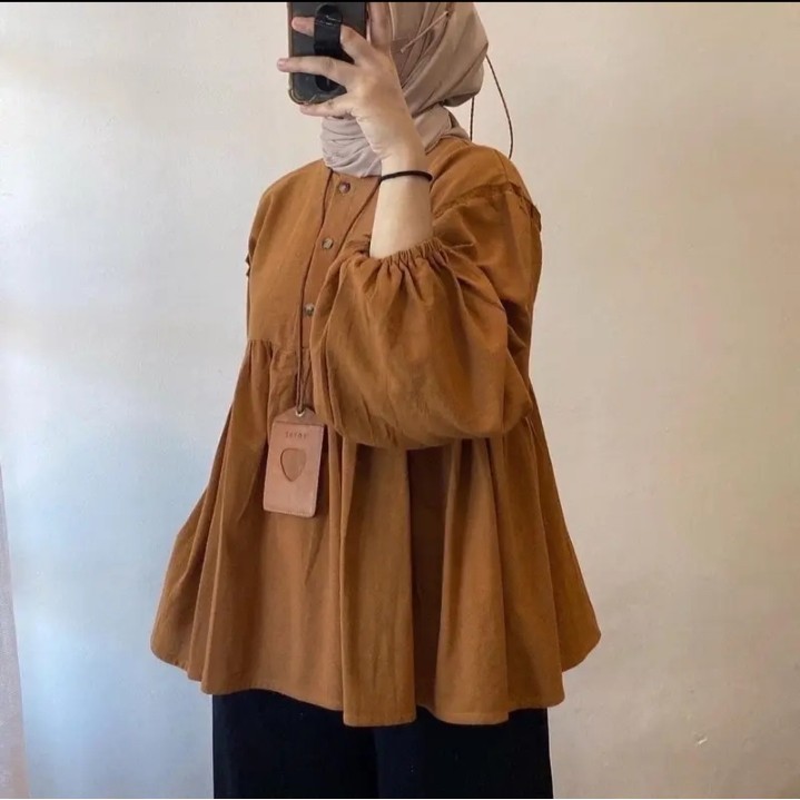 BLOUSE RAYON CRINKLE BLOUSE CRINKLE AIRFLOW  BAJU CEWEK OUTFIT KEREN  LEBARAN 2023