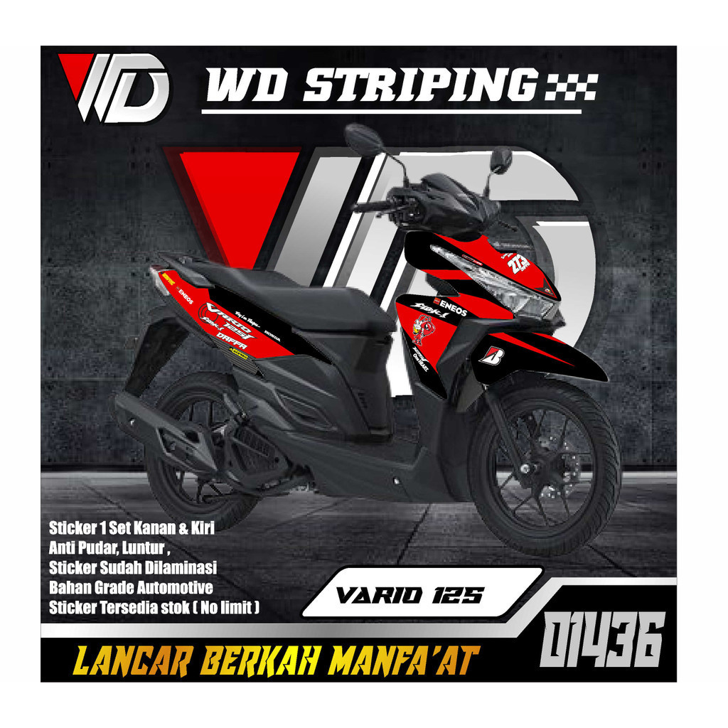 01436 STICKER STRIPING SEPEDA MOTOR HONDA VARIO 125 LED