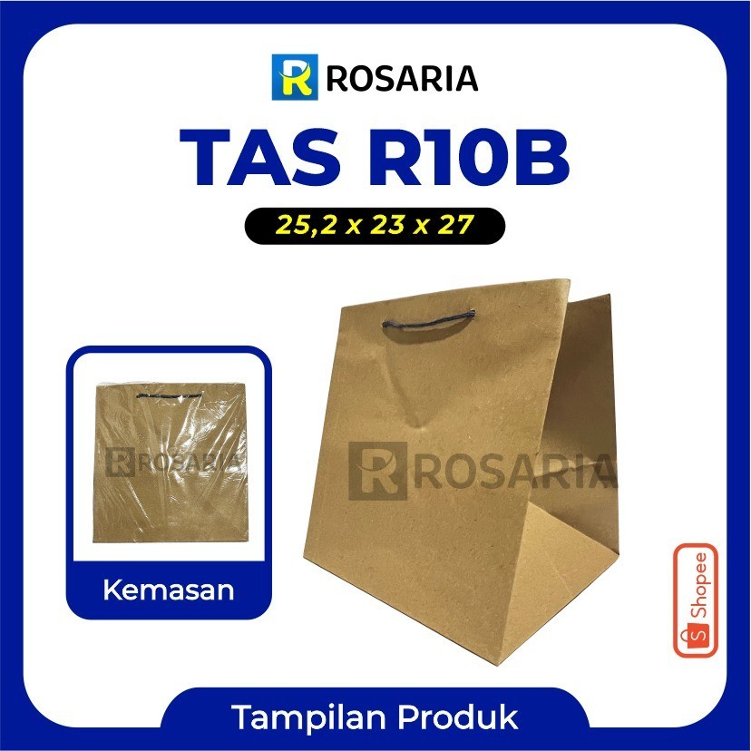 

TAS KERTAS R10B 25,2x23x27 COKLAT Merk AREMA PaperBag Polos Kraft Souvenir Hajatan Kado Hampers Lusinan