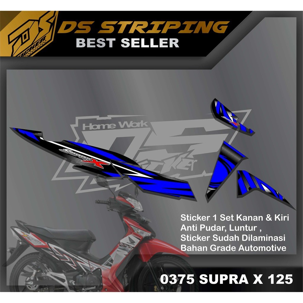 0375 stiker striping lis variasi Supra x 125 2007 - 2013