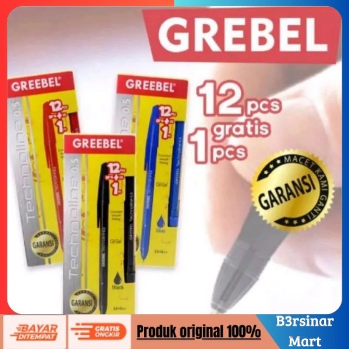 

[BAYAR DI TEMPAT] PROMO Pulpen Greebel 0,5mm hitam/merah/biru Hitam COD