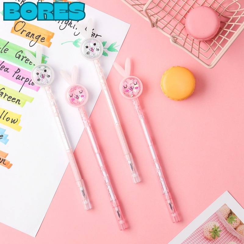 

BORES Pena Karakter Payet Gliter Bunny Lucu Black Ink Gel Pulpen Murah Gel Bolpen Gel Pastel Alat Tulis Sekolah Kantor Murah