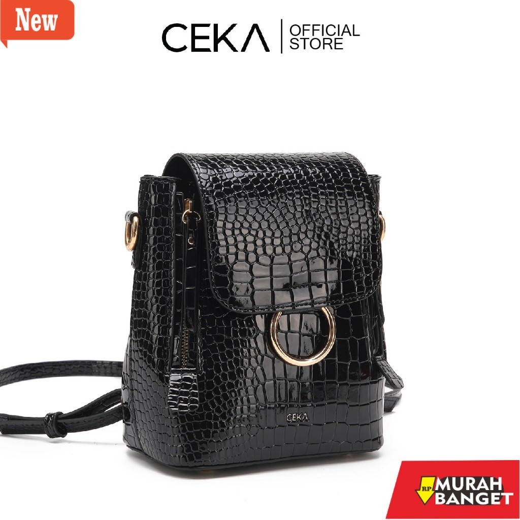 Tas ransel wanita viral- CEKA Tas Ransel Backpack Tas Bahu Wanita Import Croco Shoulder Bag Kekinian