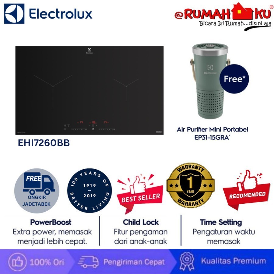 ELECTROLUX BUILT-IN INDUCTION HOB EHI 7260 BB / EHI7260BB KOMPOR TANAM LISTRIK