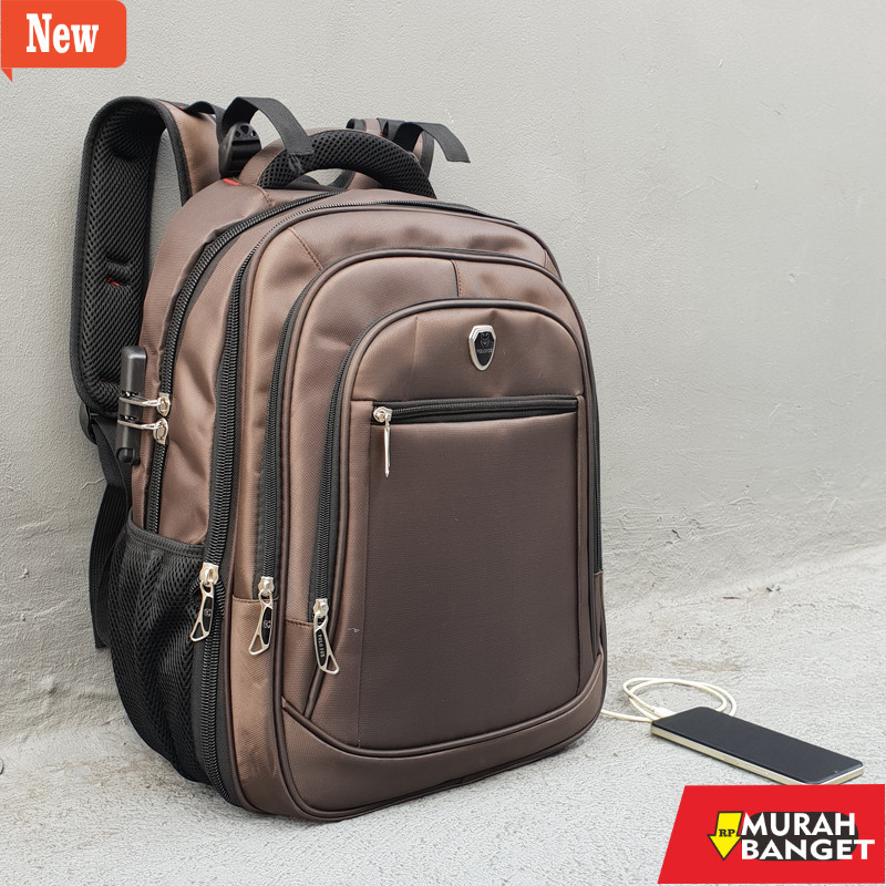 Tas ransel pria terviral- [JURAGAN TAS] POLO BACKPACK ORI P182 Tas Ransel Import Backpack Pria USB C