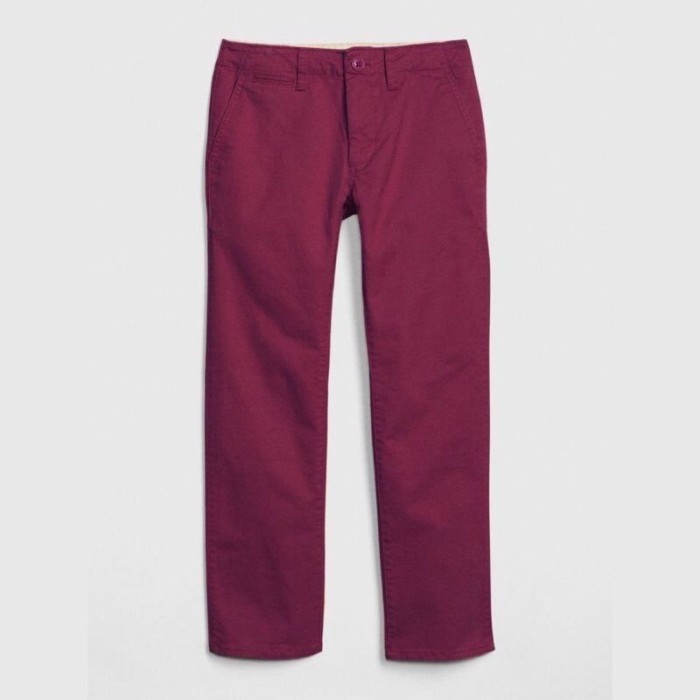 Terlaris ✨ -Celana Panjang Chinos Sekolah Anak Laki Laki Gap 5 8 10 12 16 18 tahun - Maroon, 8tahun
