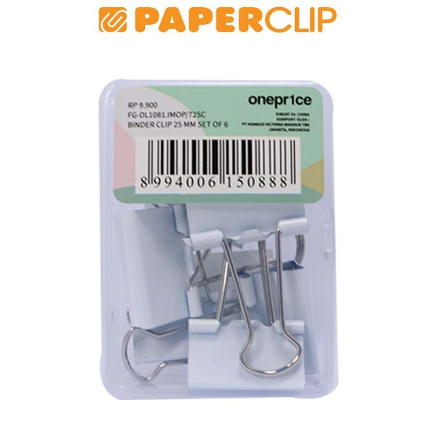 

CLIP BINDER ONE PRICE 25MM SET 6 DL1081 COLOR