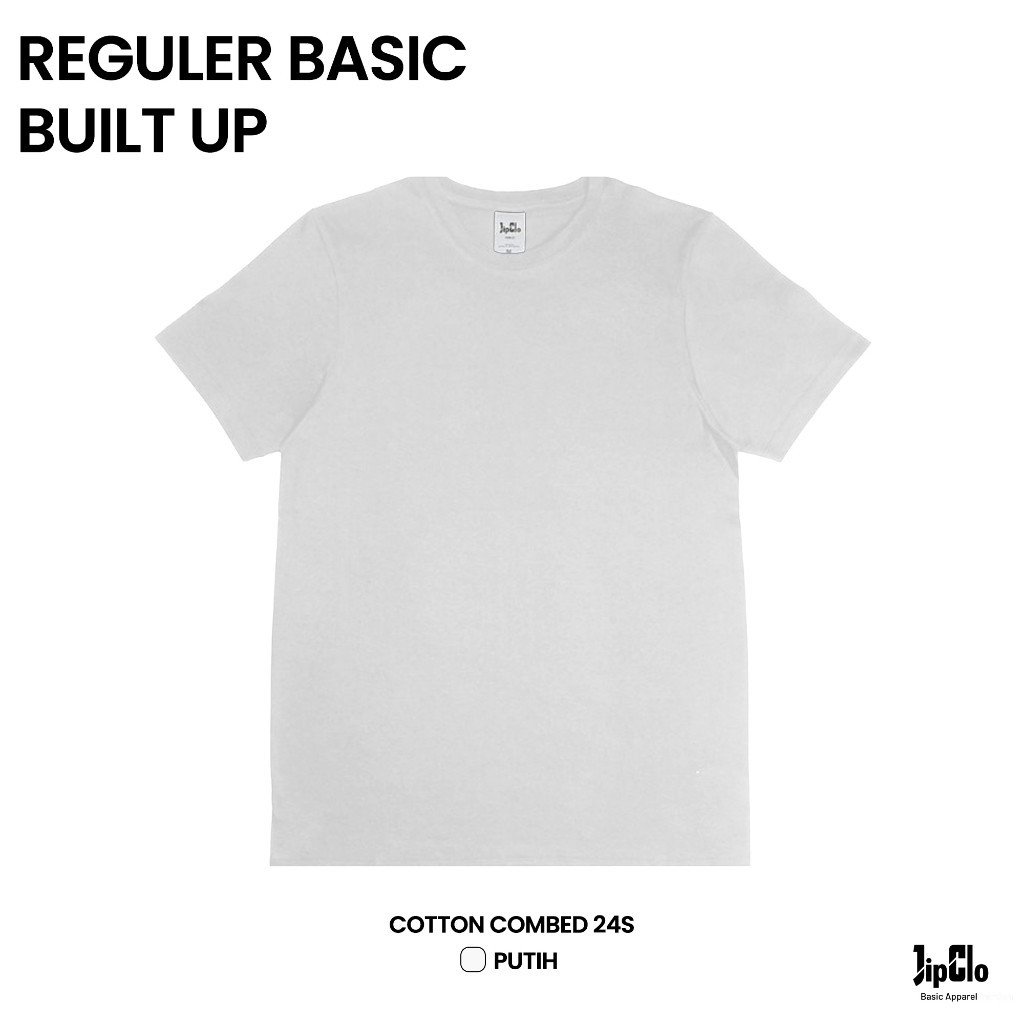 Kaos Polos Tanpa Jahitan Samping | Kaos Built Up Polos | Kaos Polos Cotton Combed 24s Putih